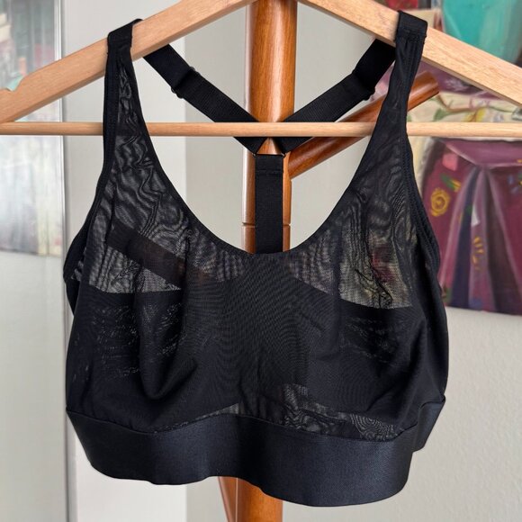 Parade - Silky Mesh Racerback Scoop Bralette in Black - Picture 1 of 4